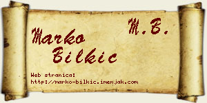 Marko Bilkić vizit kartica